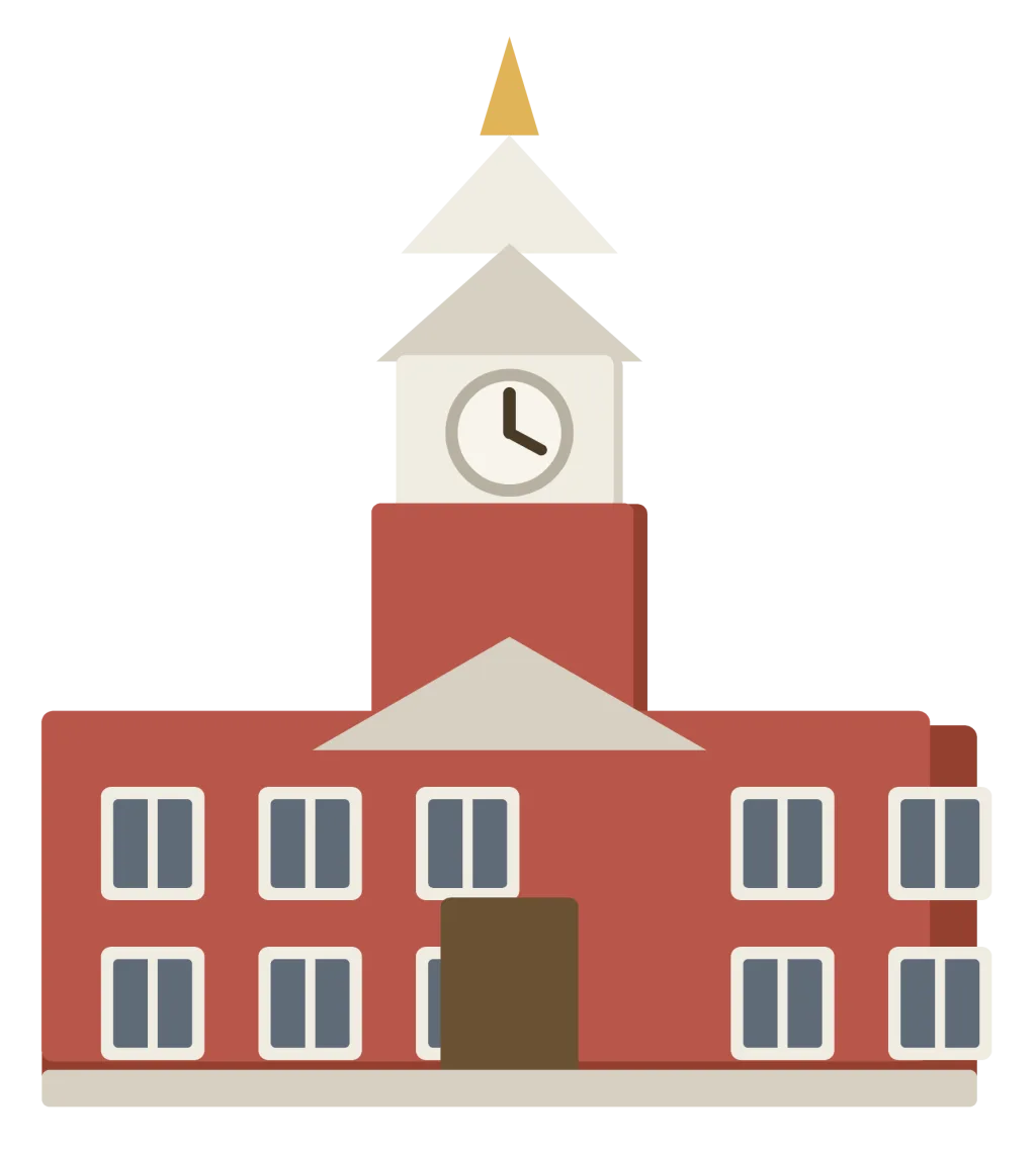 The red brick front of Independence Hall with its white clock tower and steeple.