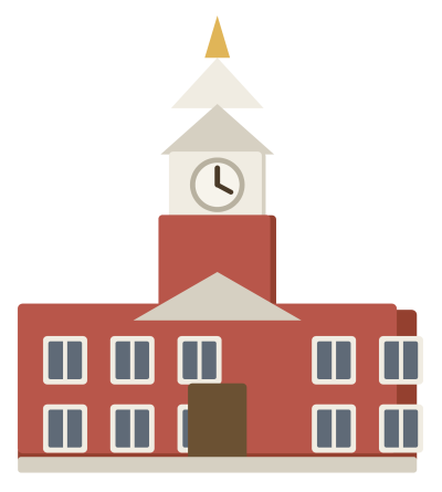 The red brick front of Independence Hall with its white clock tower and steeple.