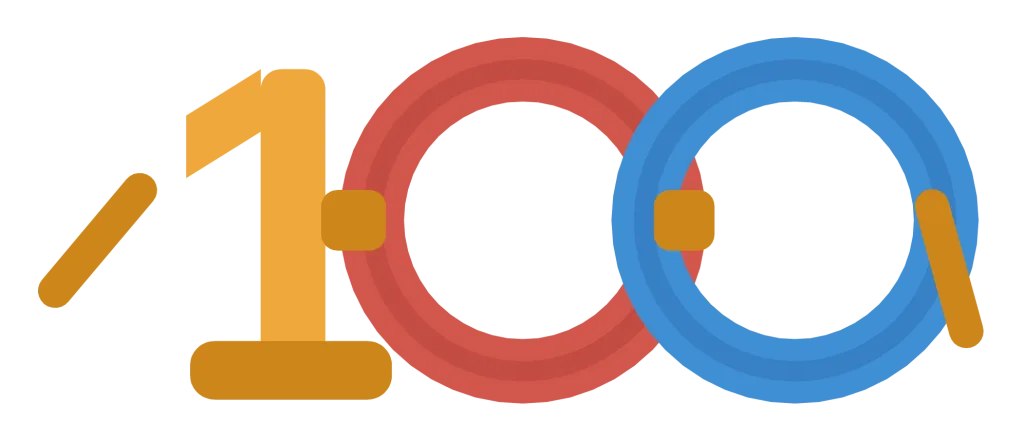 Novelty glasses shaped from the number 100, with the two zeros as the lenses.